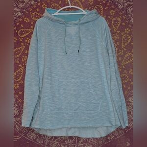 Women’s Quick Dry Hoodie Mint Green White Space Dye XL Lightweight Sweatshirt